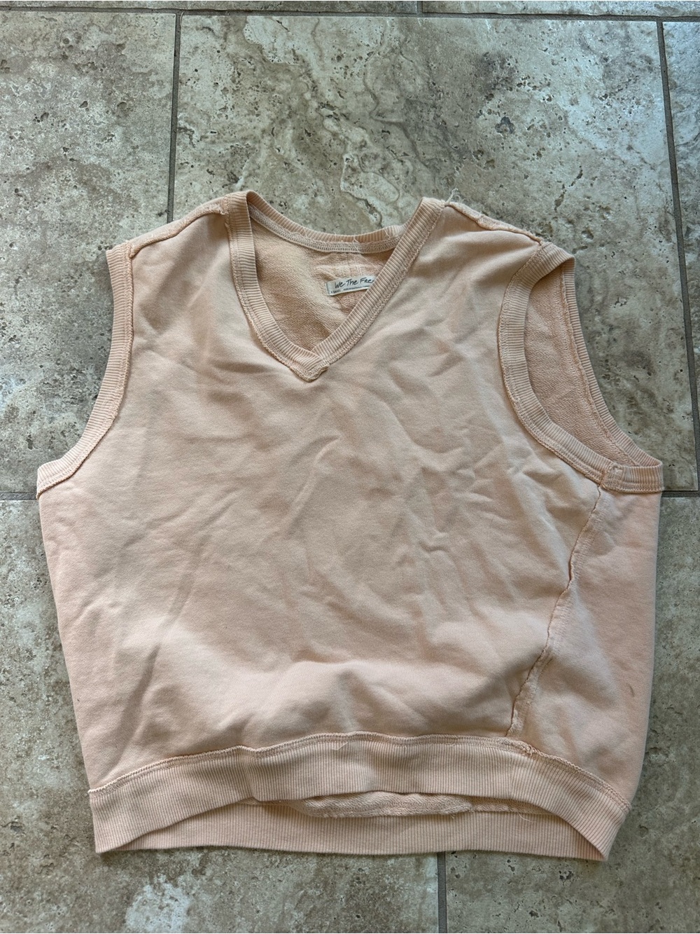 We the free Sleeveless V-Neck Top in Light Peach